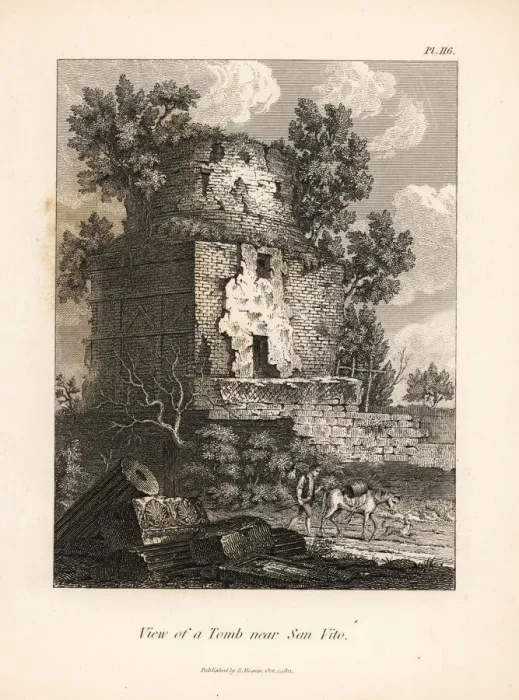 Framed Print : View of an ancient tomb near San Vito