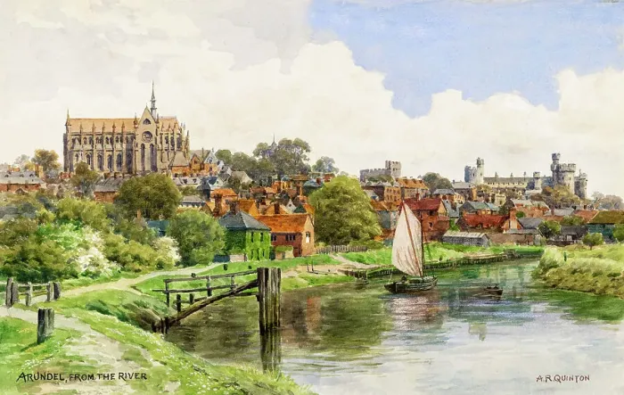 Framed Print : View of Arundel from the river, West Sussex Framed Print : View of Arundel from the river, West Sussex