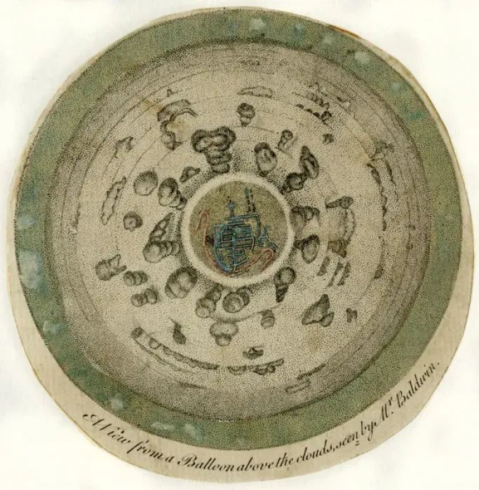 Framed Print : View from Balloon 1790S Framed Print : View from Balloon 1790S