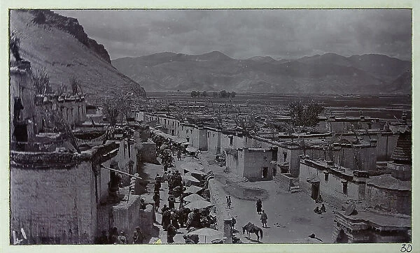 View of the bazaar at Gyantse, from a fascinating album which reveals new details on a little-known campaign in which a British military force brushed aside Tibetan defences to capture Lhasa, in 1904