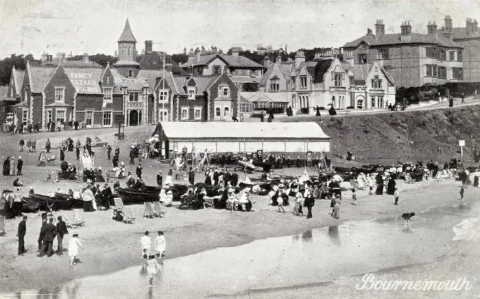Framed Print : View of the beach, Bournemouth, Hampshire Framed Print : View of the beach, Bournemouth, Hampshire