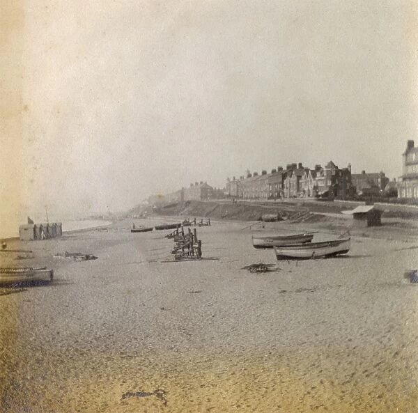 View of the beach and North Parade, Southwold, Suffolk
