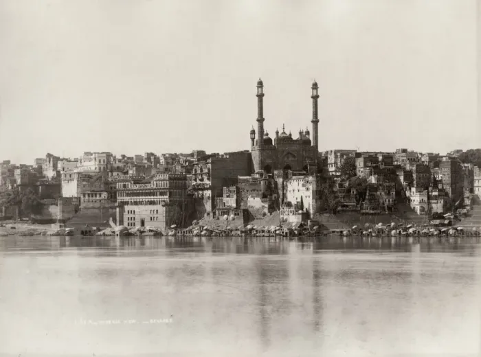 Framed Print : View of Benares Varanasi from the River Ganges Framed Print : View of Benares Varanasi from the River Ganges