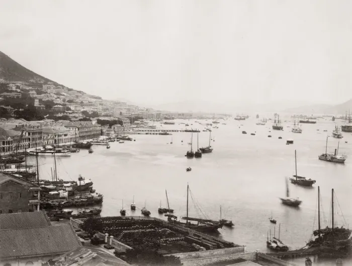 Framed Print : View of boats in the harbour, Hong Kong, China Framed Print : View of boats in the harbour, Hong Kong, China