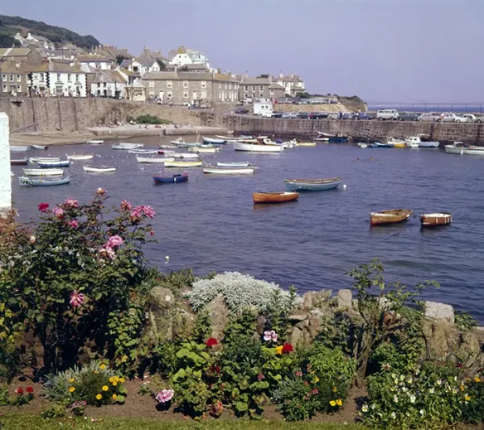 Framed Print : View of boats at Mousehole, Cornwall Framed Print : View of boats at Mousehole, Cornwall
