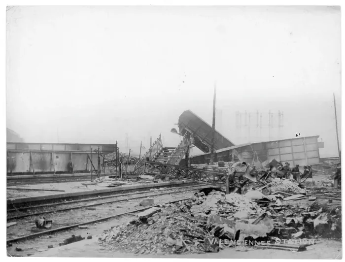 Framed Print : A view of bomb-damaged Valenciennes Station Framed Print : A view of bomb-damaged Valenciennes Station