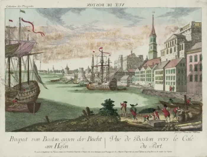 Framed Print : View of Boston. Prospect von Boston gegen der Bucht am Hasen Framed Print : View of Boston. Prospect von Boston gegen der Bucht am Hasen
