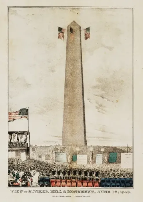 Framed Print : View of Bunker Hill & monument, June 17: 1843 Framed Print : View of Bunker Hill & monument, June 17: 1843