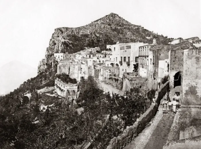 Framed Print : A view of Capri, italy, circa 1880s Framed Print : A view of Capri, italy, circa 1880s