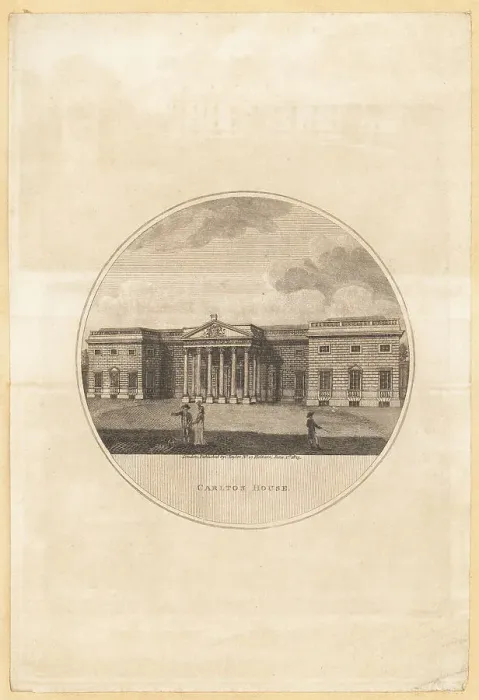 Framed Print : View of Carlton House, London, 1825 Framed Print : View of Carlton House, London, 1825