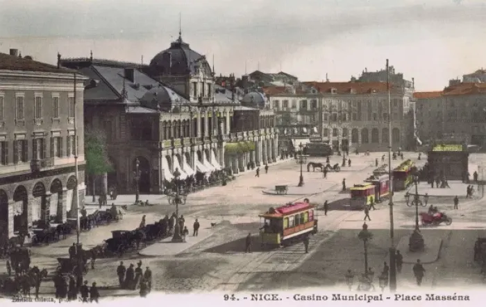 Framed Print : A view of the Casino Municipal and Place Massena in Nice, Fr Framed Print : A view of the Casino Municipal and Place Massena in Nice, Fr