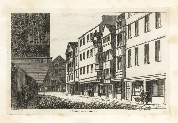Framed Print : View of Chancery Lane, London's legal district, 1808 Framed Print : View of Chancery Lane, London's legal district, 1808