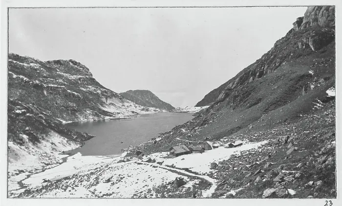 Framed Print : View of Changu Lake (aka Tsomgo, Tsongmo or Changgu Lake), a glacial lake in East Sikkim, India, from a fascinating album which reveals new details on a little-known campaign in which a British military force brushed aside Tibetan defences to Framed Print : View of Changu Lake (aka Tsomgo, Tsongmo or Changgu Lake), a glacial lake in East Sikkim, India, from a fascinating album which reveals new details on a little-known campaign in which a British military force brushed aside Tibetan defences to