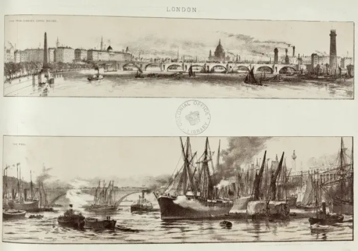 Framed Print : View from Charing Cross Bridge and Pool of London Framed Print : View from Charing Cross Bridge and Pool of London