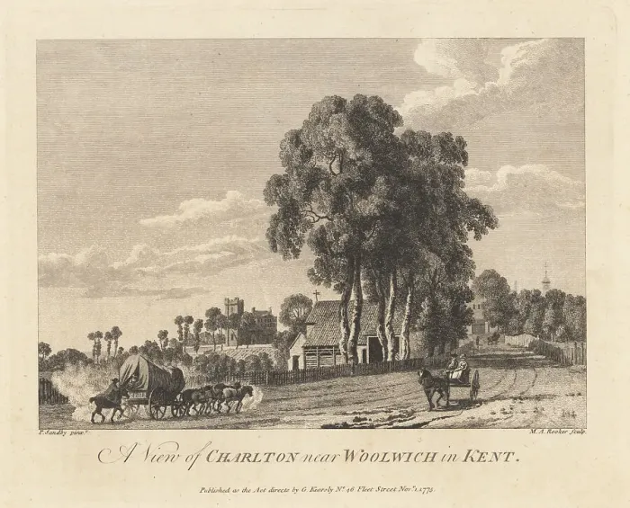Framed Print : A view of Charlton near Woolwich in Kent, 18th century Framed Print : A view of Charlton near Woolwich in Kent, 18th century