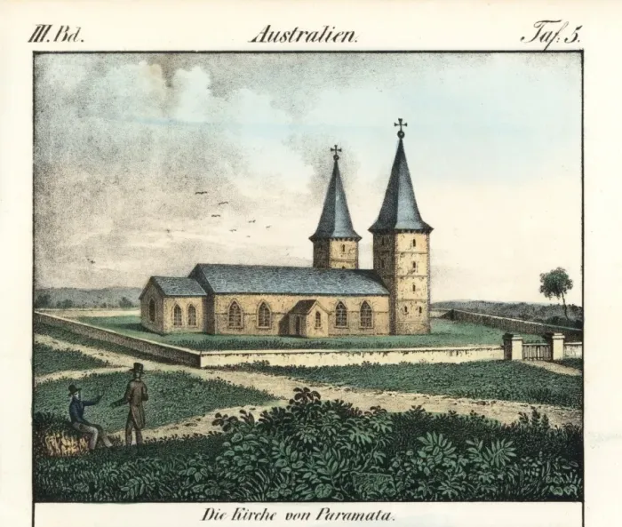 Framed Print : View of the church in Parramatta, Sydney, Australia Framed Print : View of the church in Parramatta, Sydney, Australia