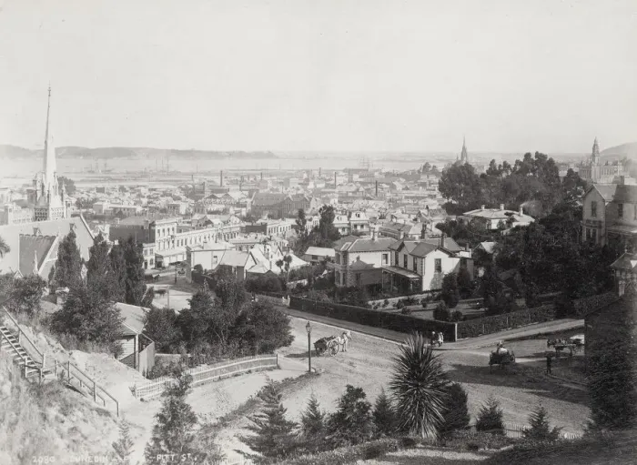 Framed Print : View over the city of Dunedin, New Zealand, Pitt Street Framed Print : View over the city of Dunedin, New Zealand, Pitt Street