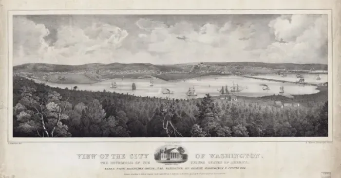Framed Print : View of the city of Washington, the metropolis of the United