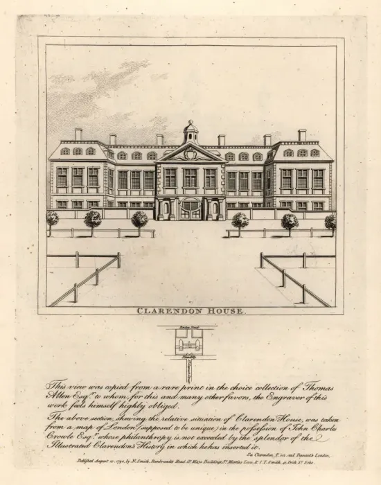 Framed Print : View of Clarendon House, 17th century Framed Print : View of Clarendon House, 17th century