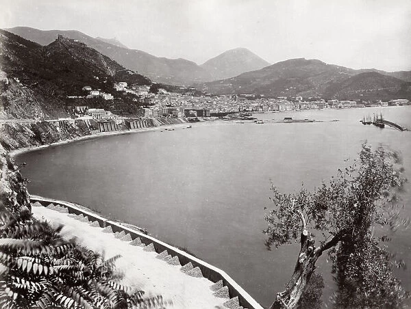 View of the coast at Salerno, italy
