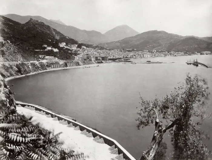 Framed Print : View of the coast at Salerno, italy Framed Print : View of the coast at Salerno, italy