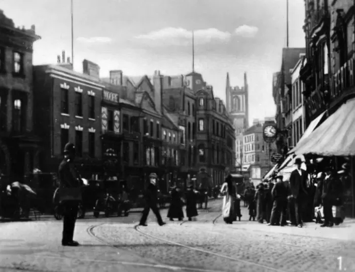 Framed Print : View of the Cornmarket, Derby Framed Print : View of the Cornmarket, Derby