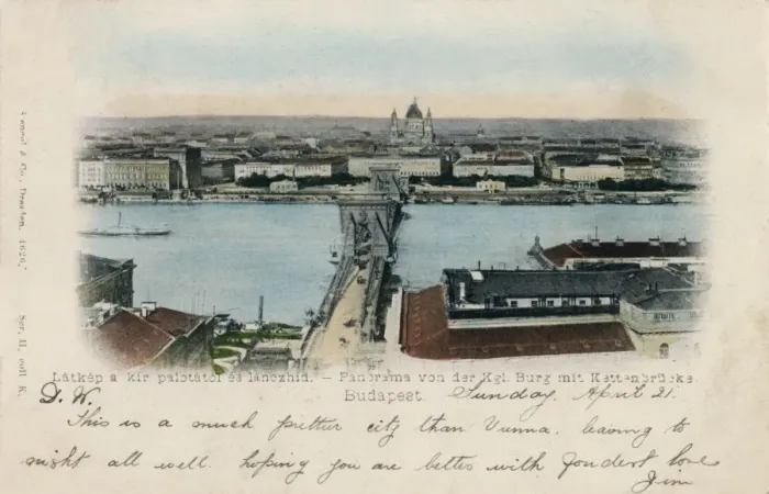 Framed Print : View of Danube River and Chain Bridge, Budapest Framed Print : View of Danube River and Chain Bridge, Budapest