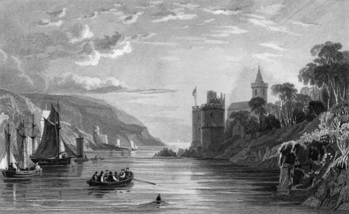 Framed Print : View of Dartmouth Castle and Harbour, Devon Framed Print : View of Dartmouth Castle and Harbour, Devon
