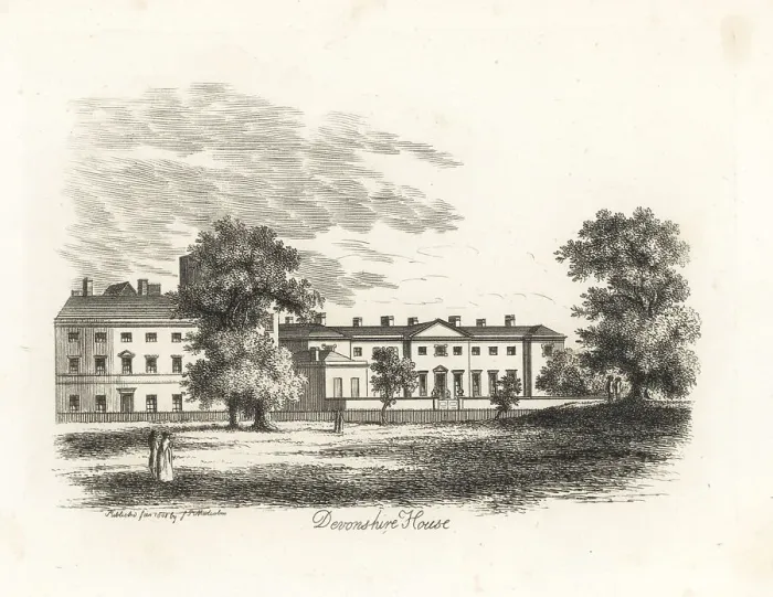 Framed Print : View of Devonshire House, London, 1807 Framed Print : View of Devonshire House, London, 1807