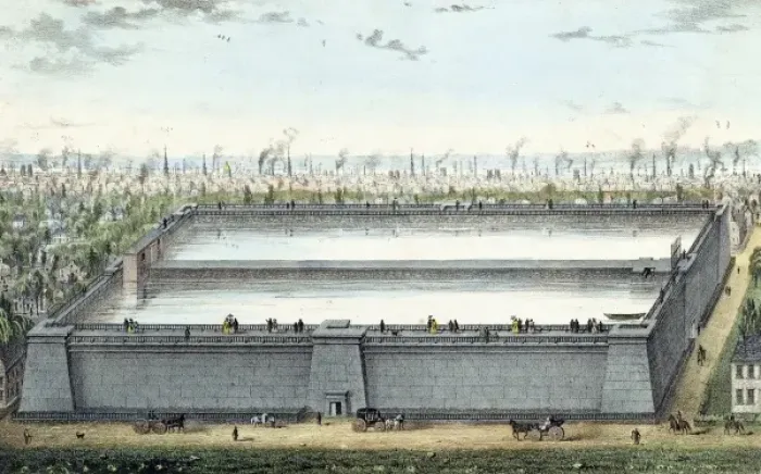 Framed Print : View of the Distributing Reservoir, New York Framed Print : View of the Distributing Reservoir, New York