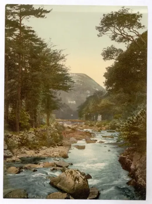 Framed Print : View in the East Lyn. with Lynton, Lynton and Lynmouth, Engl Framed Print : View in the East Lyn. with Lynton, Lynton and Lynmouth, Engl