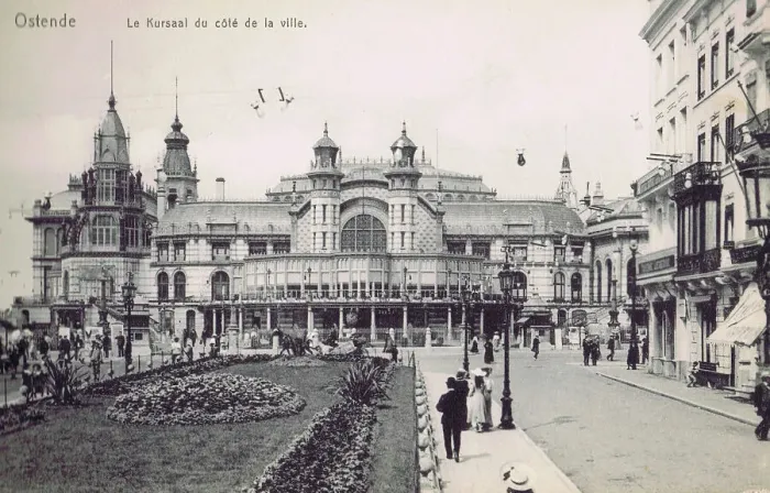 Framed Print : A view of the entrance ot the Kursall, Ostend Framed Print : A view of the entrance ot the Kursall, Ostend