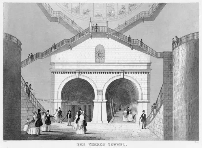 Framed Print : A view of the entrance to the Wapping-Rotherhithe tunnel under the Thames Framed Print : A view of the entrance to the Wapping-Rotherhithe tunnel under the Thames