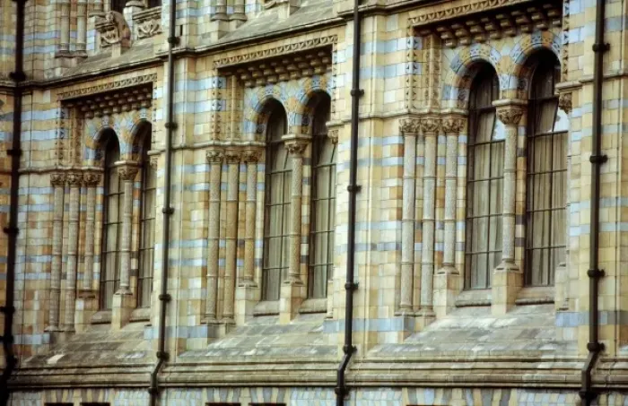 Framed Print : Detail view of the exterior of the Waterhouse Building Framed Print : Detail view of the exterior of the Waterhouse Building