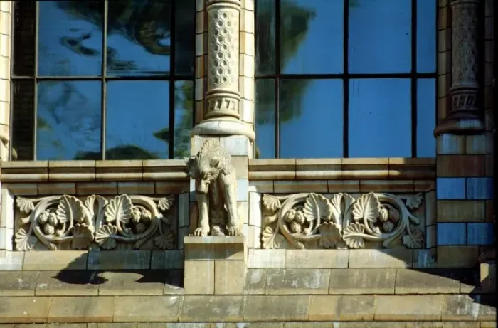 Framed Print : Detail view of the exterior of the Waterhouse Building Framed Print : Detail view of the exterior of the Waterhouse Building