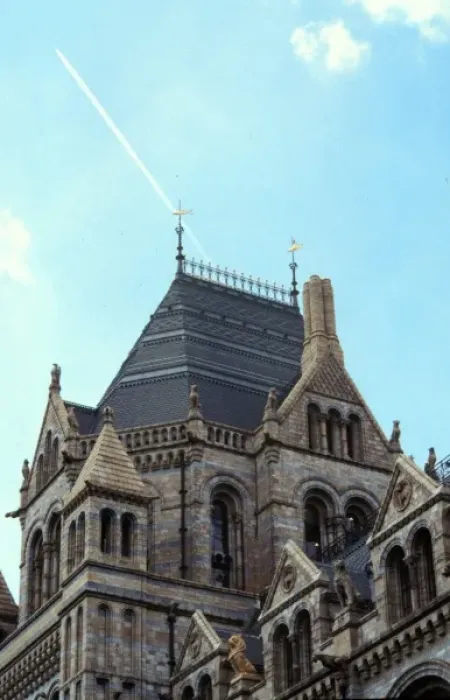 Framed Print : Detail view of the exterior of the Waterhouse Building Framed Print : Detail view of the exterior of the Waterhouse Building