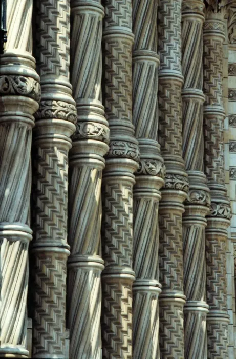 Framed Print : Detail view of the exterior of the Waterhouse Building Framed Print : Detail view of the exterior of the Waterhouse Building