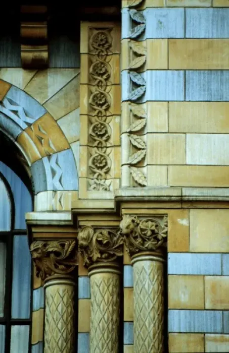 Framed Print : Detail view of the exterior of the Waterhouse Building Framed Print : Detail view of the exterior of the Waterhouse Building