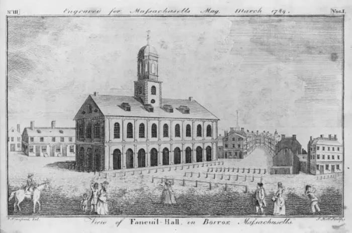 Framed Print : View of Faneuil-Hall in Boston, Massachusetts Framed Print : View of Faneuil-Hall in Boston, Massachusetts