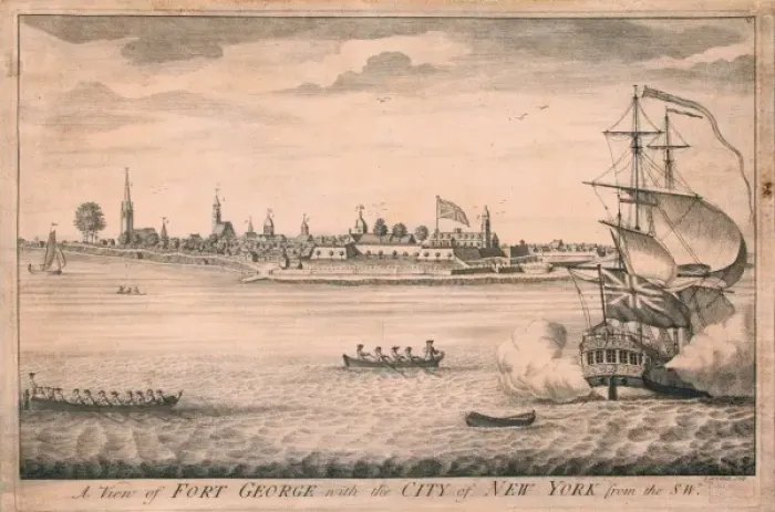 Framed Print : A view of Fort George with the City of New York from the SW Framed Print : A view of Fort George with the City of New York from the SW