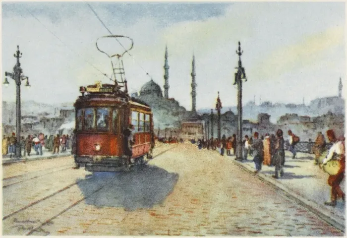 Framed Print : View across the Galata Bridge, Constantinople Framed Print : View across the Galata Bridge, Constantinople