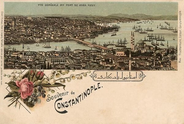 View of Galata Bridge and Eminonu from Beyazit Tower