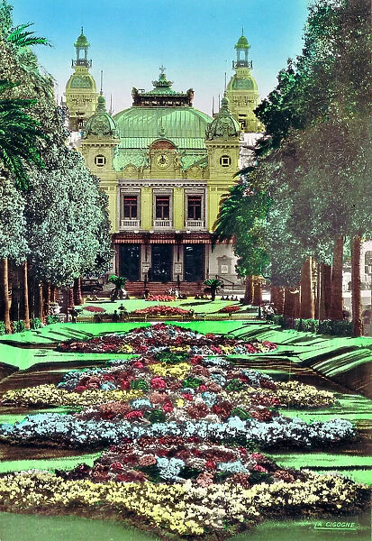View of the gardens leading up to the Casino at Monte Carlo