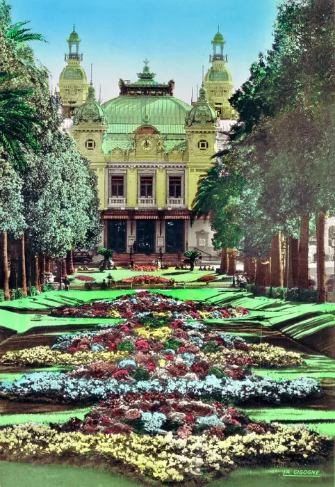 Framed Print : View of the gardens leading up to the Casino at Monte Carlo Framed Print : View of the gardens leading up to the Casino at Monte Carlo