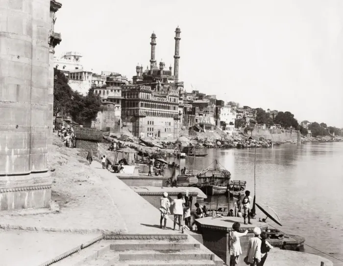 Framed Print : View along the ghats, Benares (Varanasi), India, c. 1880 s Framed Print : View along the ghats, Benares (Varanasi), India, c. 1880 s
