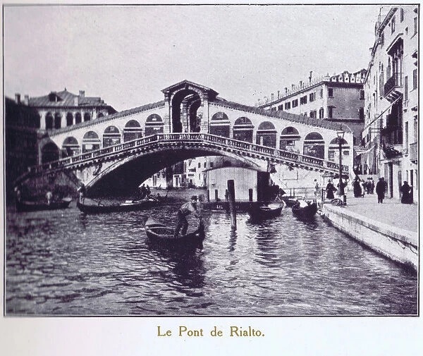 A view of the Grand Canal and the Pont de Rialto, Venice