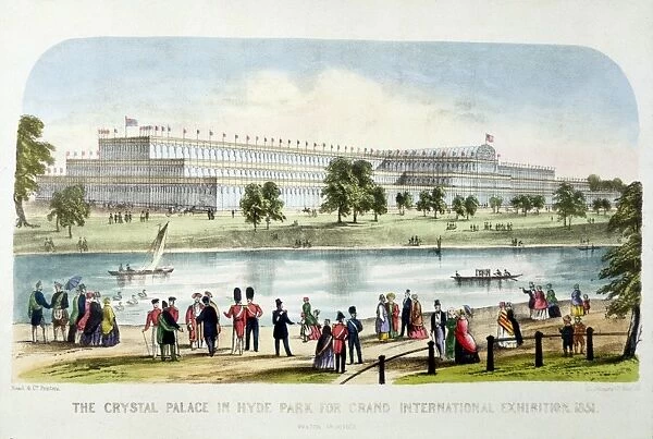 View of the Great Exhibition from across the Serpentine