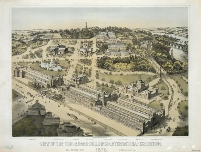 Framed Print : View of the ground and buildings, International Exhibition Framed Print : View of the ground and buildings, International Exhibition