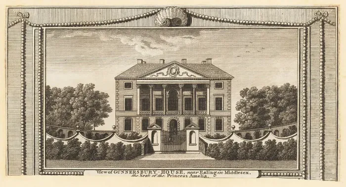 Framed Print : View of Gunnersbury House, Ealing, 18th century Framed Print : View of Gunnersbury House, Ealing, 18th century