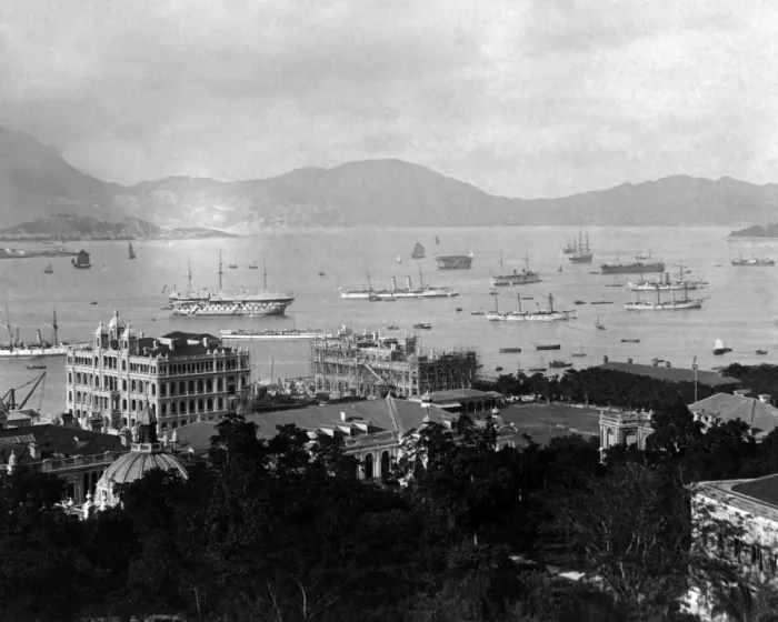 Framed Print : View of harbour, Hong Kong, China Framed Print : View of harbour, Hong Kong, China